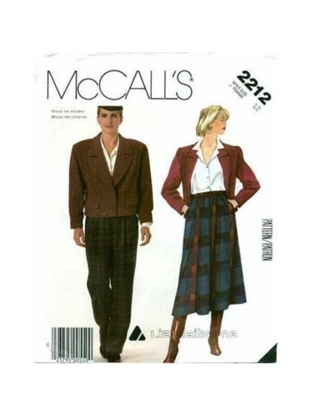 Vintage Sewing Pattern McCalls 2212 Liz Claiborne Miss Jacket Skirt Pants Sz 12
